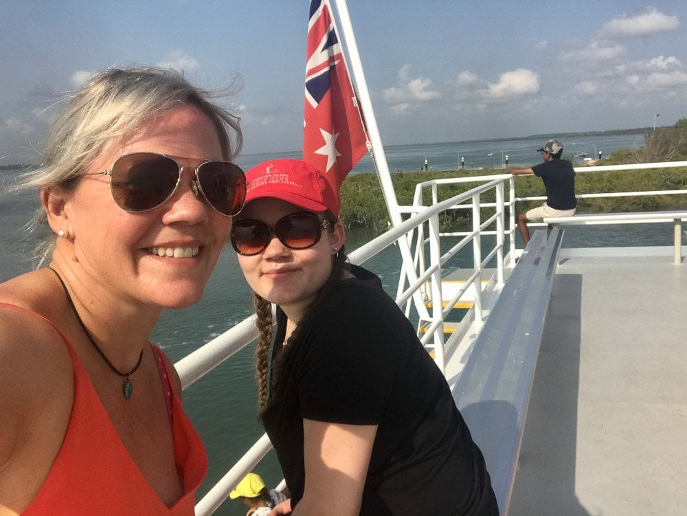 barge crossing to the island