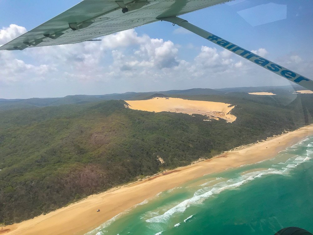 looking down on fraser island