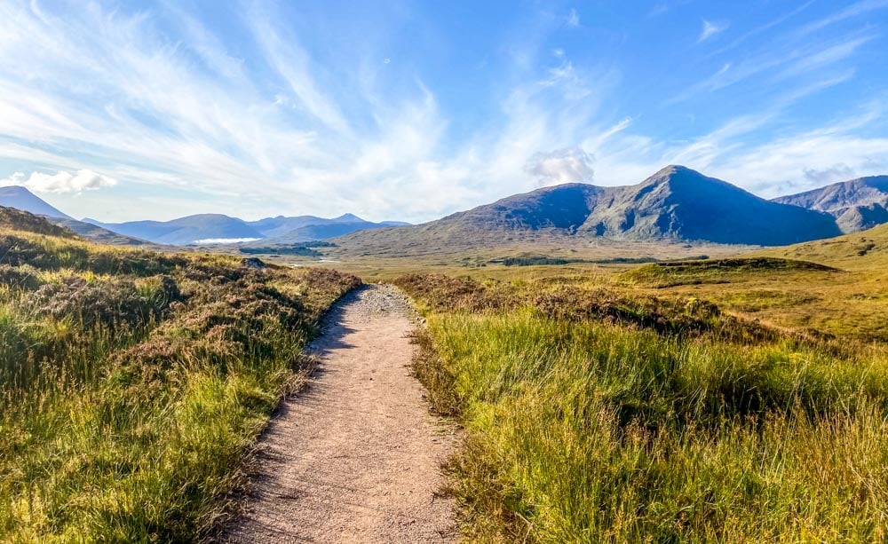 crossing the moor from Inveroran