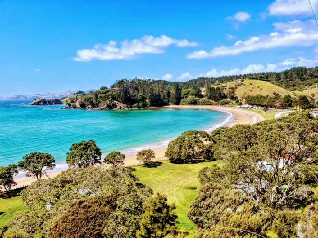 beach on Mahinepua Peninsula Track