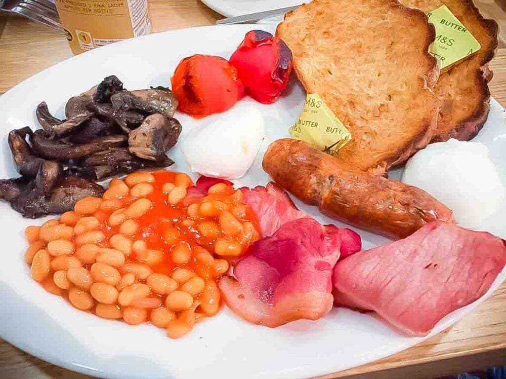 english breakfast on a plate