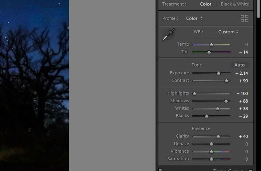 editing stars in lightroom