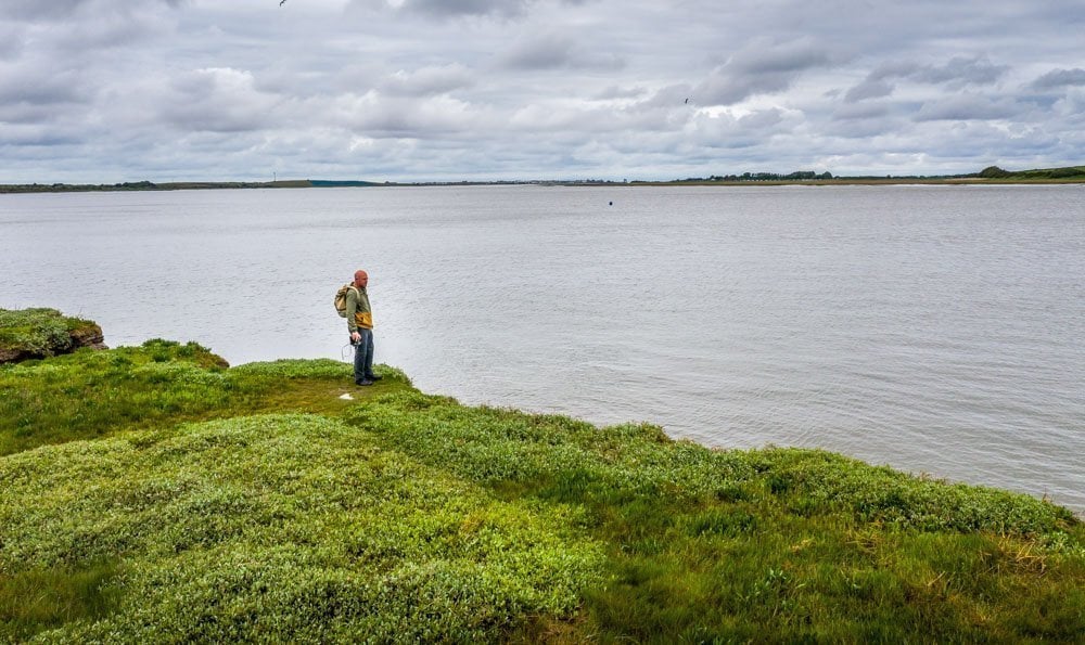 man and river