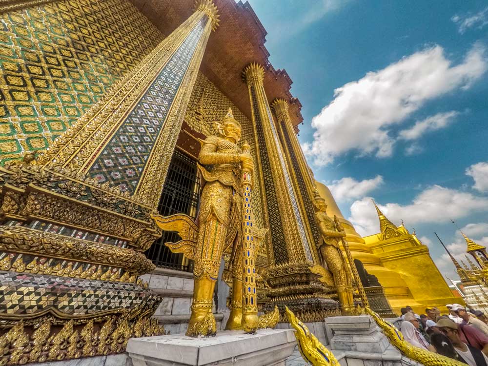 temple doors and golden statue