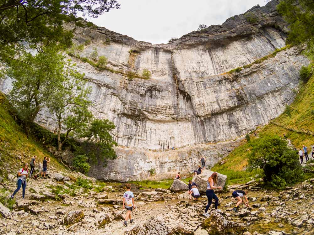 front view from bottom of malham cove