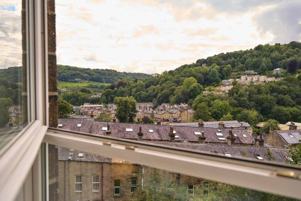 hebden bridge vew out of the window