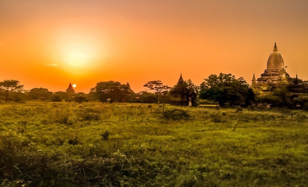 bagan at sunset