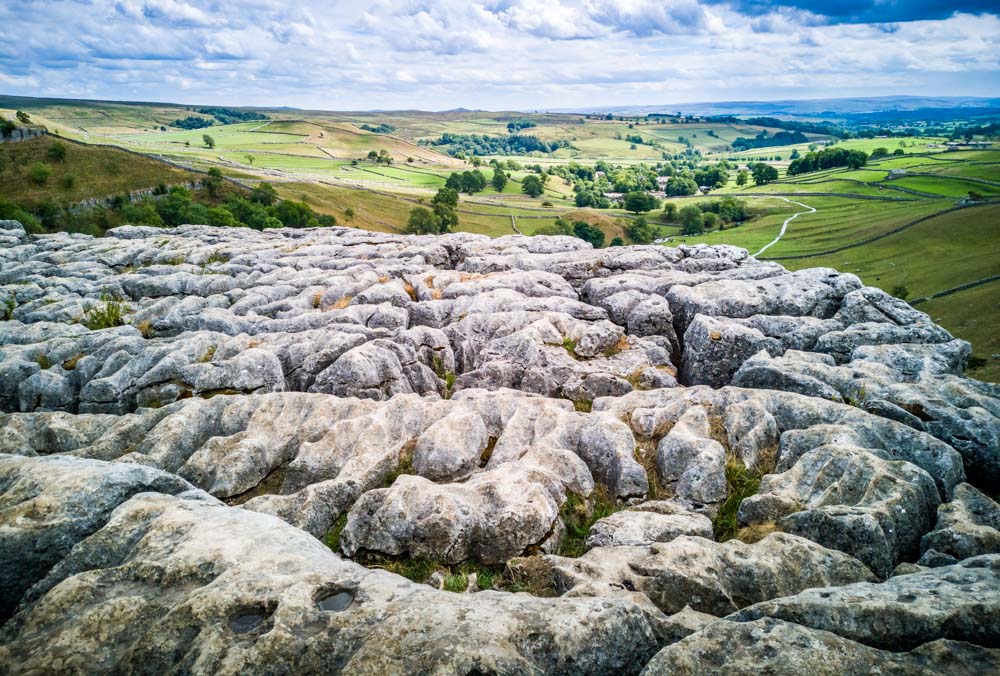 limestone paving on top of malham cove