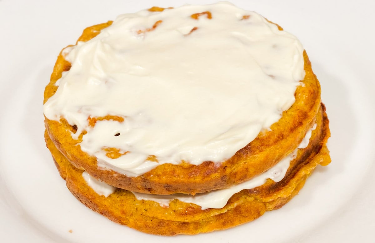 Keto Pumpkin Chaffles with Cream Cheese Icing