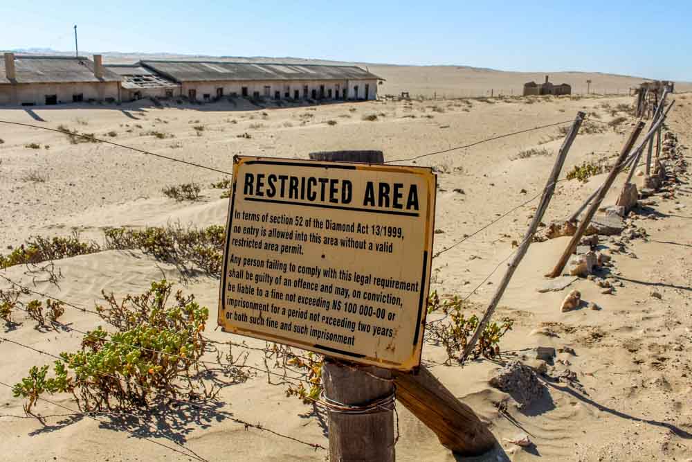 Kolmanskop restricted area sign