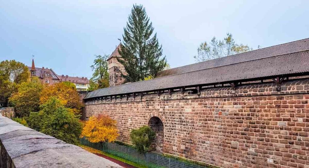 looking at Nuremberg city walls