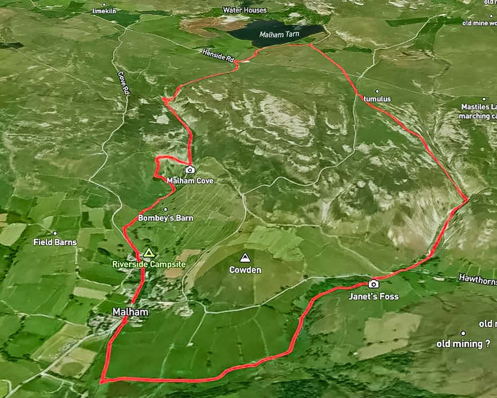 malham cove walk map