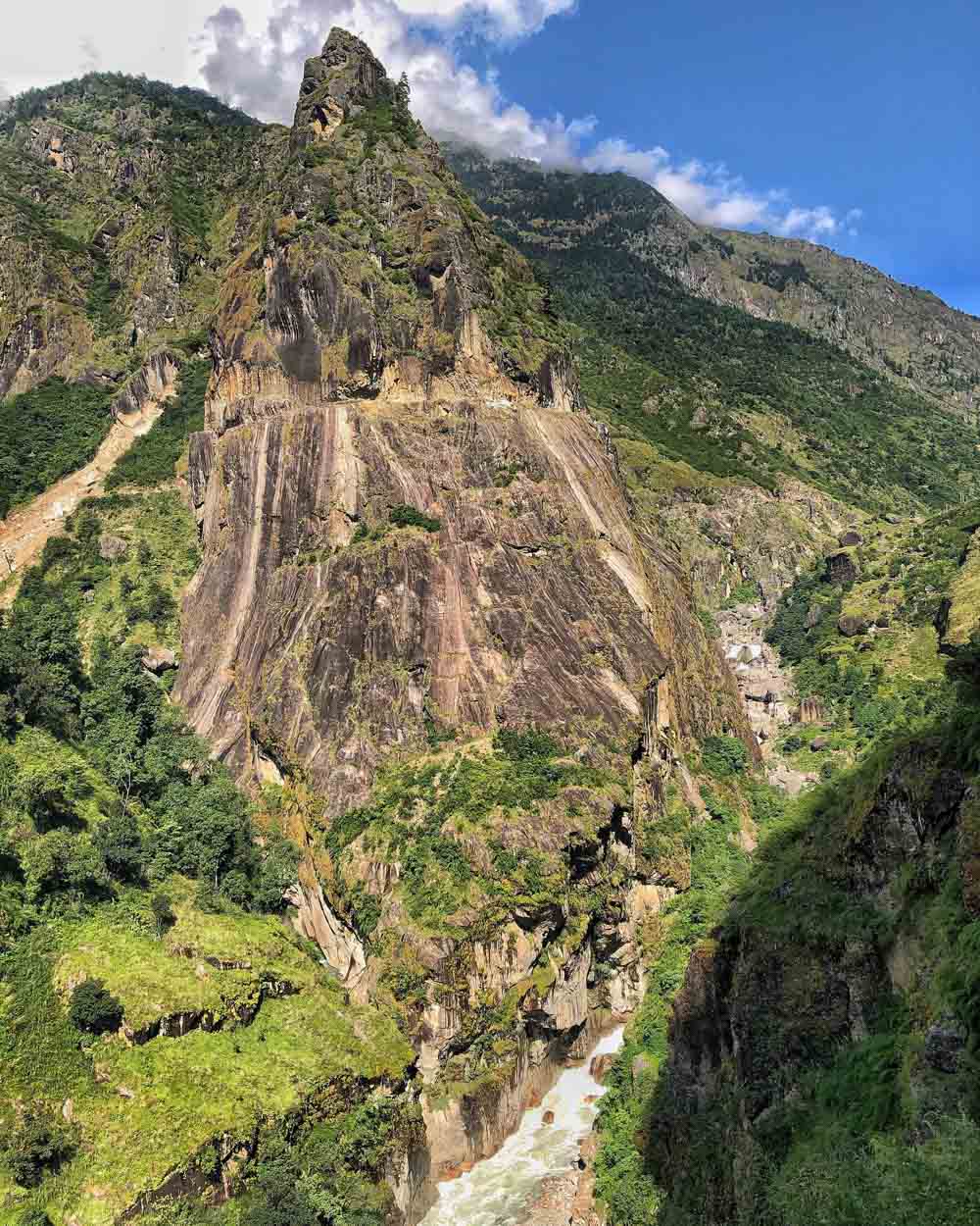 nepal trek rocky view from above