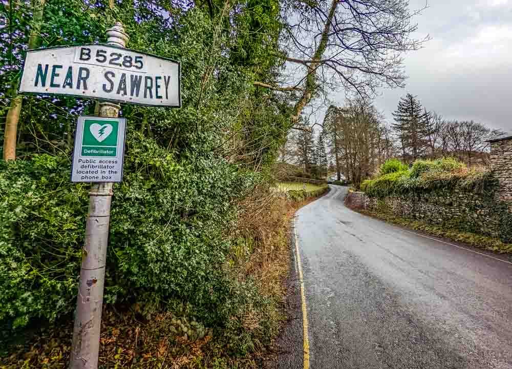 near sawrey sign