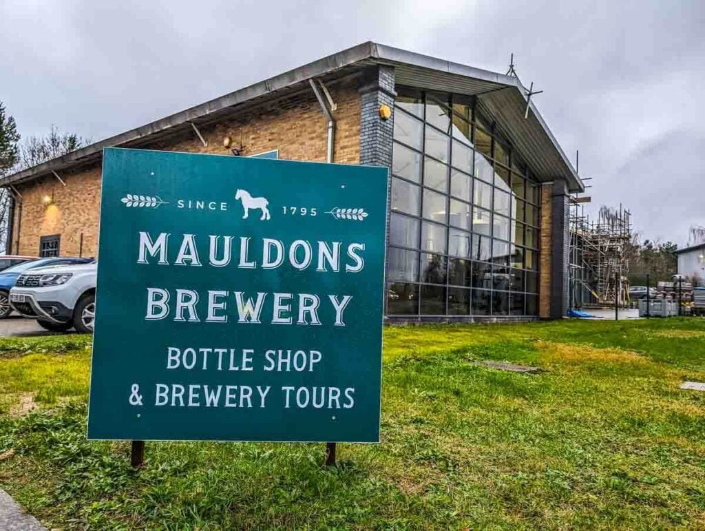 outside mauldons brewery in suffolk