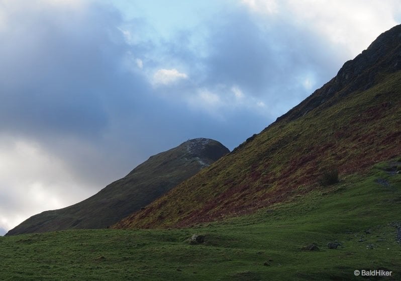 looking up to the summit of Catbells