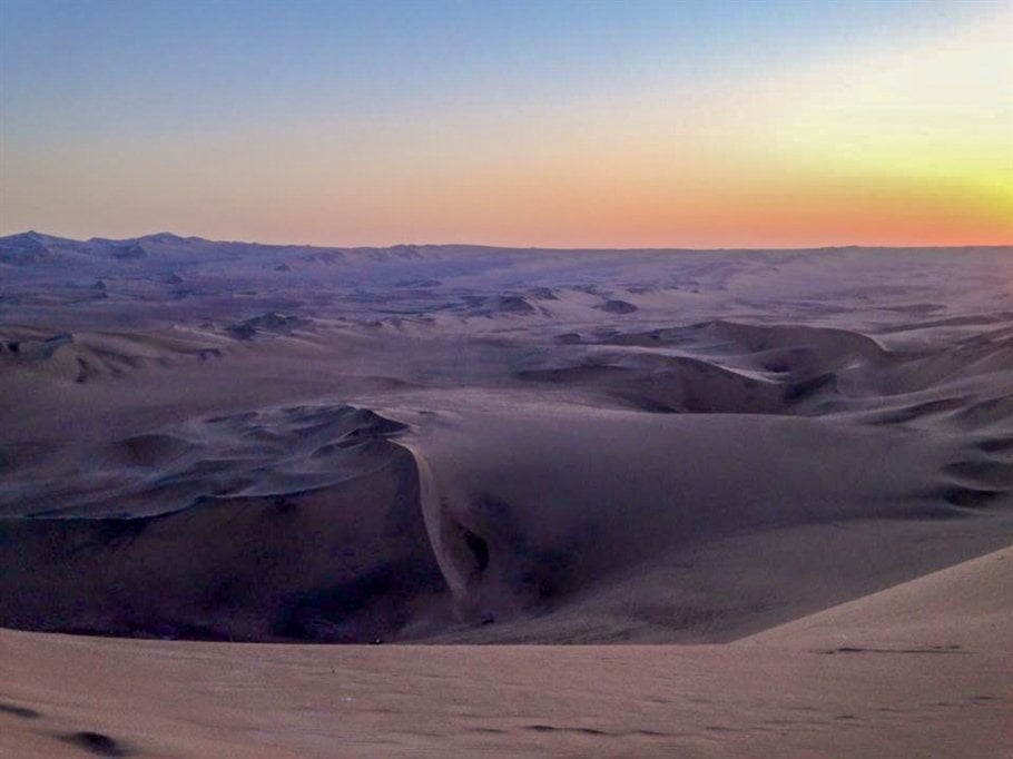 sunset at sand dunes