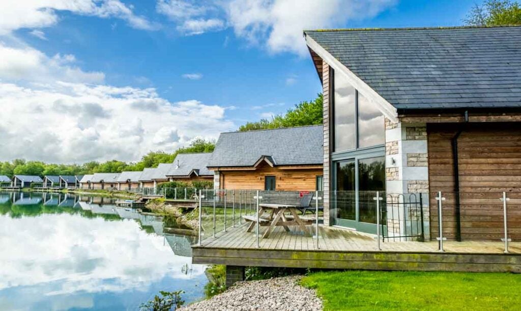 row of lodges at twin lakes lancashire