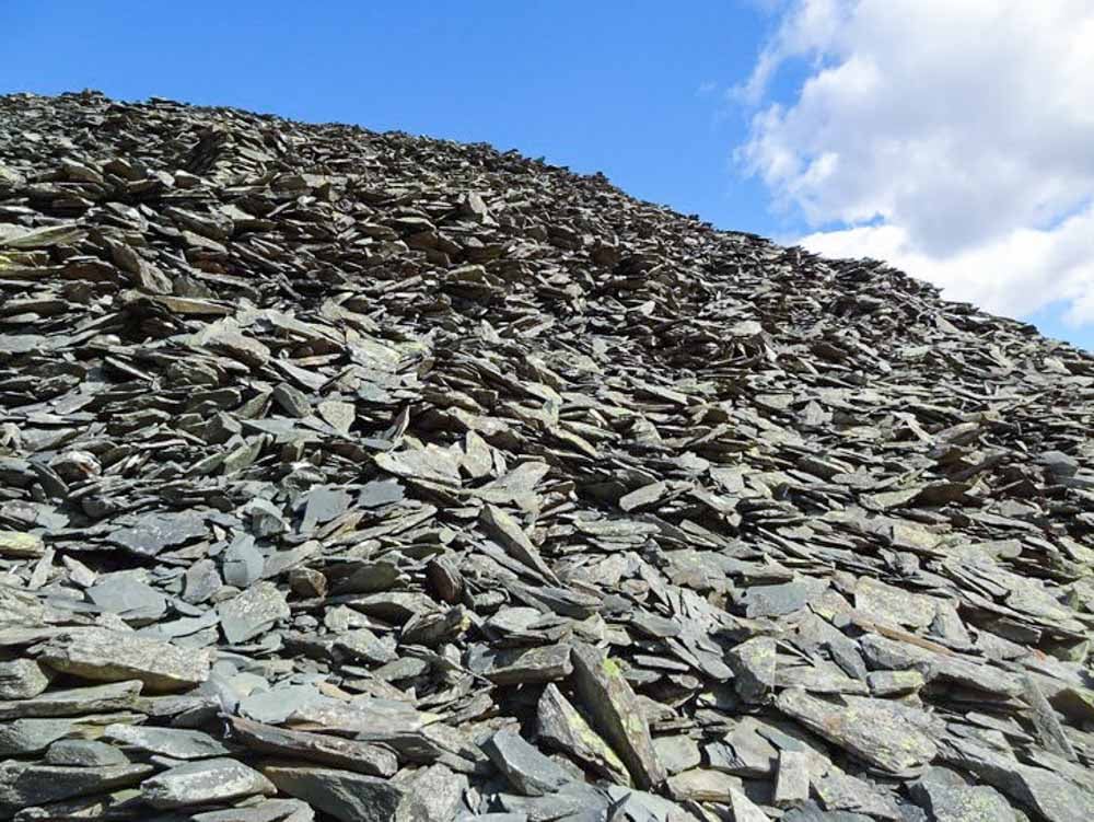 slate scree on castle crag