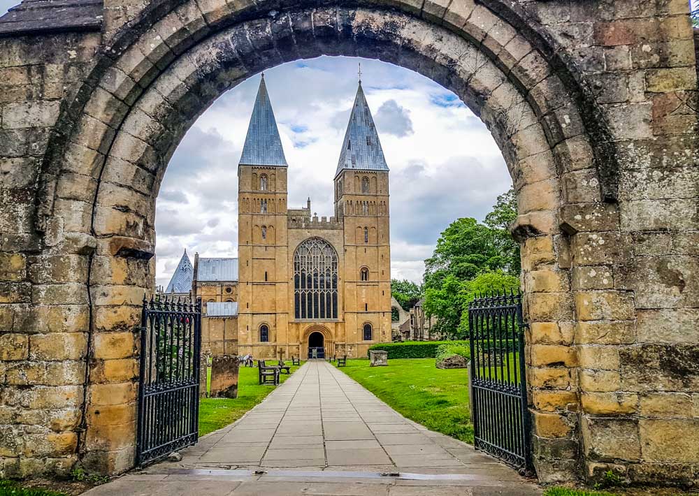 Southwell minster through arch