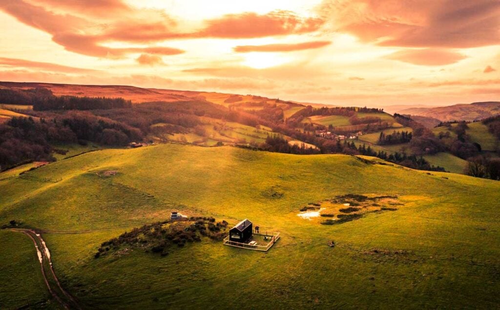 sunset above llangollen