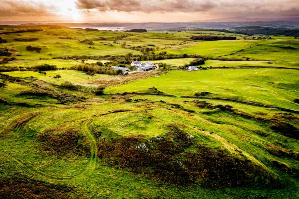 sunset at castle creavie