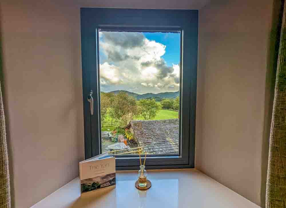 view from the room window at the yan in grasmere