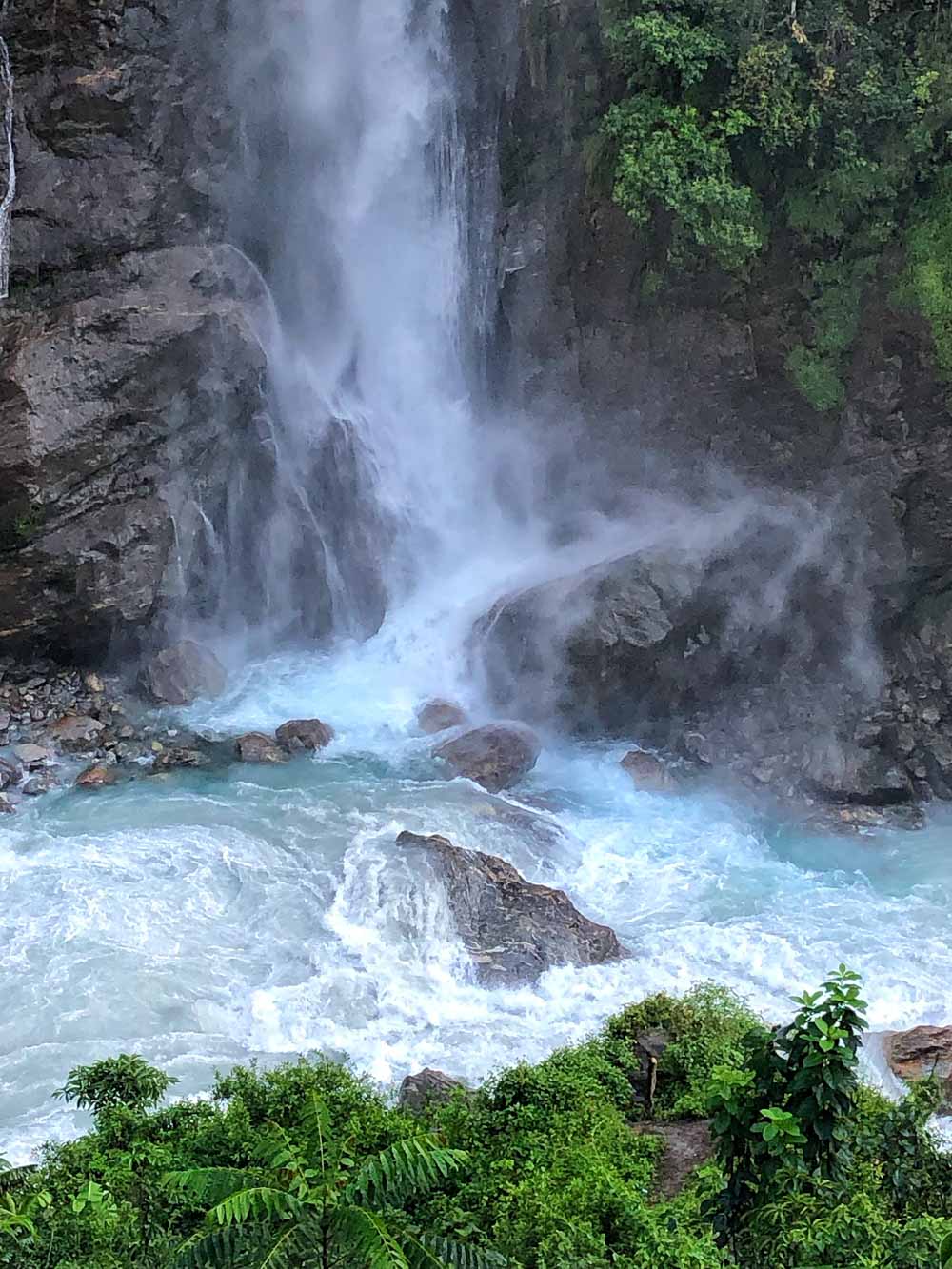 waterfall and river