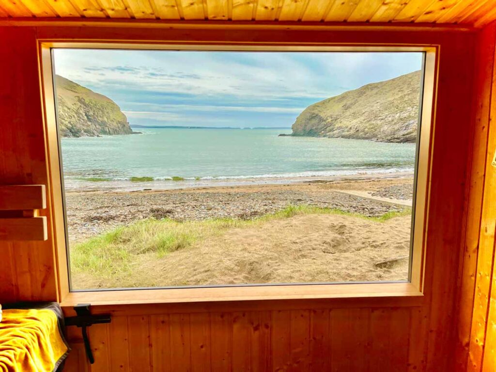 Wildwater sauna view in Pembrokeshire